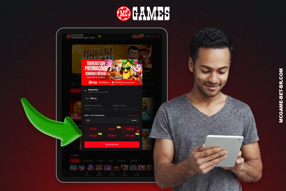 Para fazer um depósito na MC Games no Brasil, basta seguir alguns passos simples