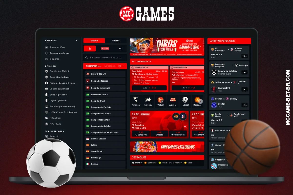Na MC Games, os apostadores do Brasil têm acesso a uma ampla linha de apostas em diversos esportes, incluindo torneios locais e internacionais