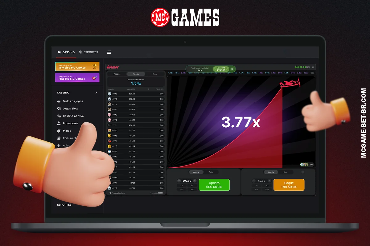 Graças às suas características únicas, o jogo online Aviator está se tornando cada vez mais popular entre os usuários do cassino MC Games do Brasil